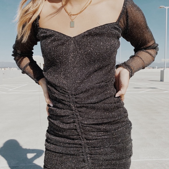 Black Rouched Dress - Picture 2 of 3